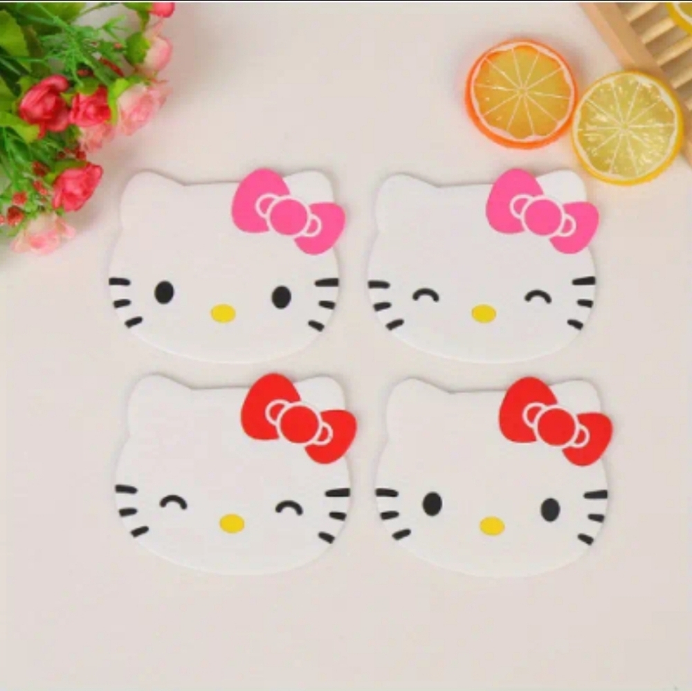 4 PCS Hello Kitty Silicone Coaster Tea Coffee Cup Mat Pad
